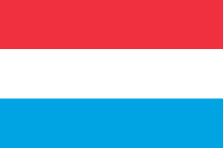 Bandera de Luxemburgo Color estándar Tamaño estándar Una bandera rectangular Ilustración digital Vector Fl