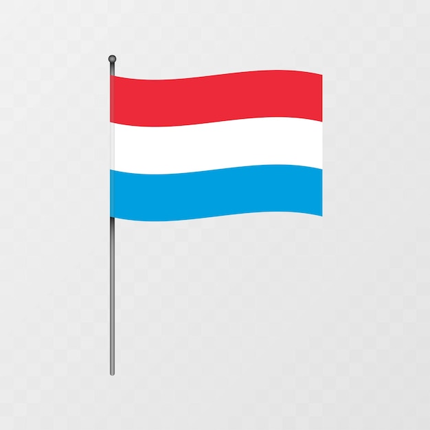 Bandera de Luxemburgo en el mástil Ilustración vectorial