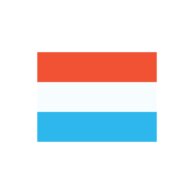 Bandera de Luxemburgo con rayas rojas, blancas y azules Diseño de iconos vectoriales