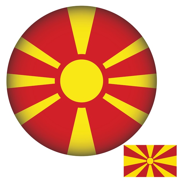 Vector bandera de macedonia con forma redonda