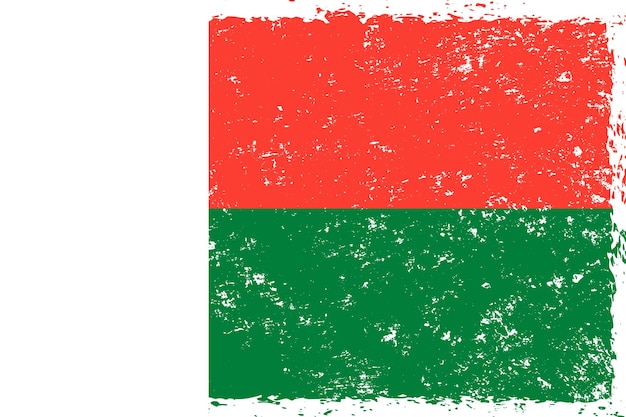 Bandera de Madagascar en estilo grunge apenado