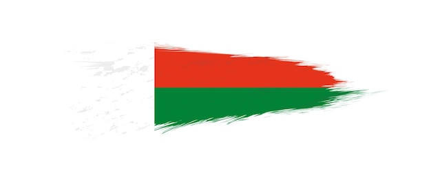 Bandera de Madagascar en trazo de pincel grunge