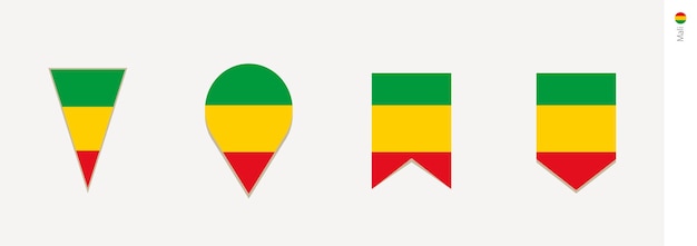 Bandera de Malí en la ilustración de vector de diseño vertical