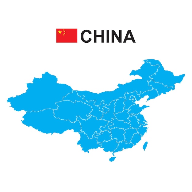 Bandera y mapa de colores de la administración china