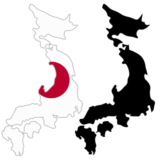 bandera del mapa de Japón