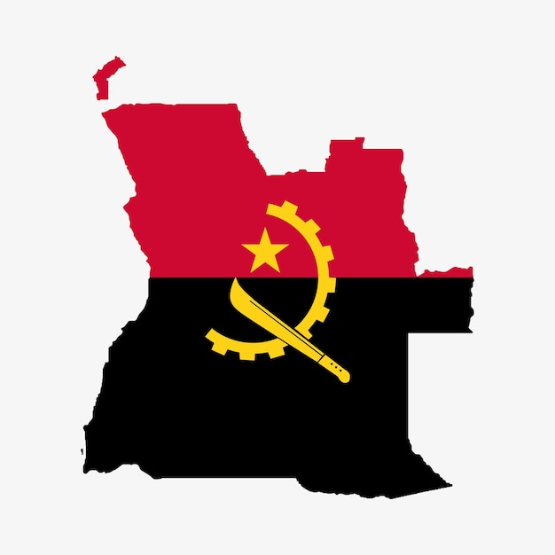 Vector bandera y mapa de vector de angola