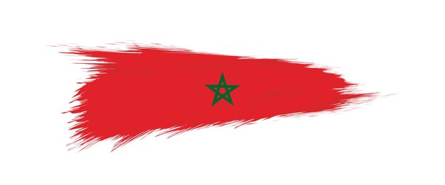 Bandera de Marruecos en trazo de pincel grunge