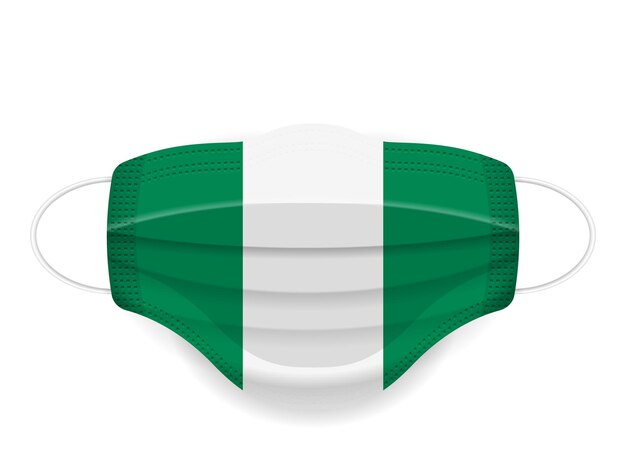 La bandera de la máscara médica de nigeria