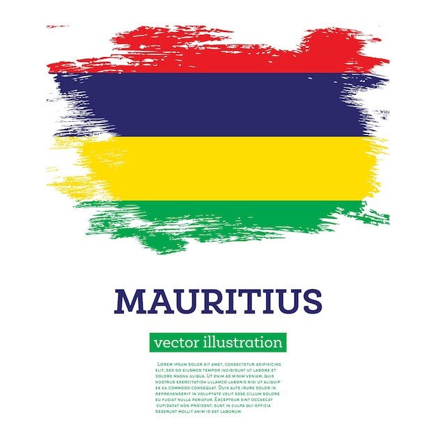 Bandera de Mauricio Bandera de onda realista aislada del país de Mauricio en asta de bandera