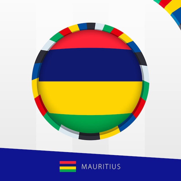 Bandera de Mauricio con un círculo de colores en el borde