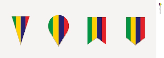 Bandera de Mauricio en la ilustración de vector de diseño vertical