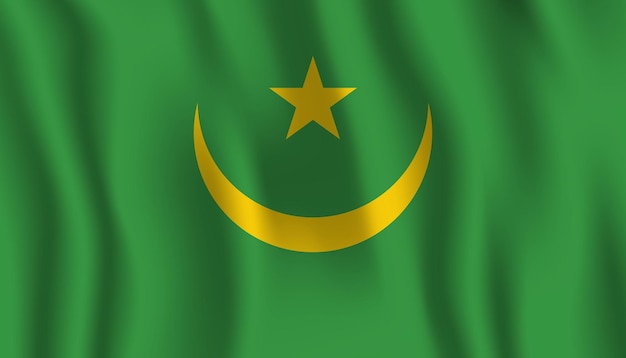 La bandera de mauritania es el símbolo del reino de oriente medio.