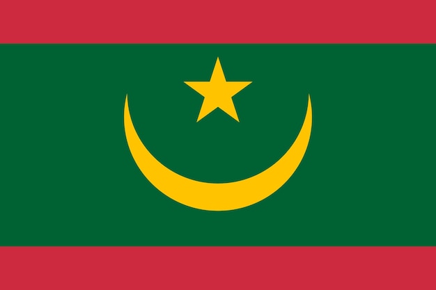 Vector bandera de mauritania ilustración vectorial