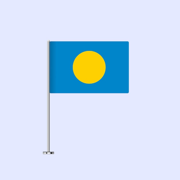 Bandera de mesa aislada de Palau en el poste Diseño vectorial de bandera de Palau para impresión y web