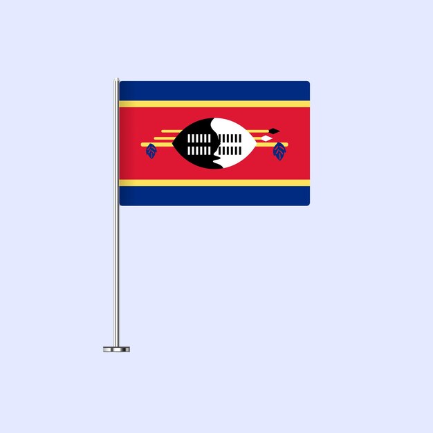 Bandera de mesa aislada de Suazilandia en el poste Diseño vectorial de la bandera suazil para impresión y web