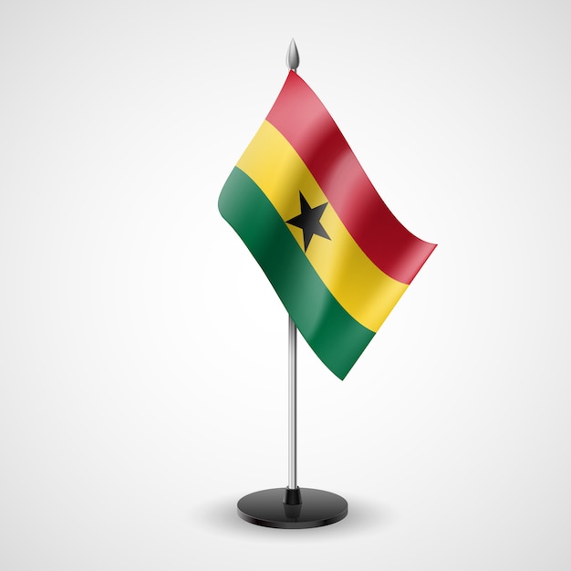 Vector bandera de mesa de estado de ghana. símbolo nacional