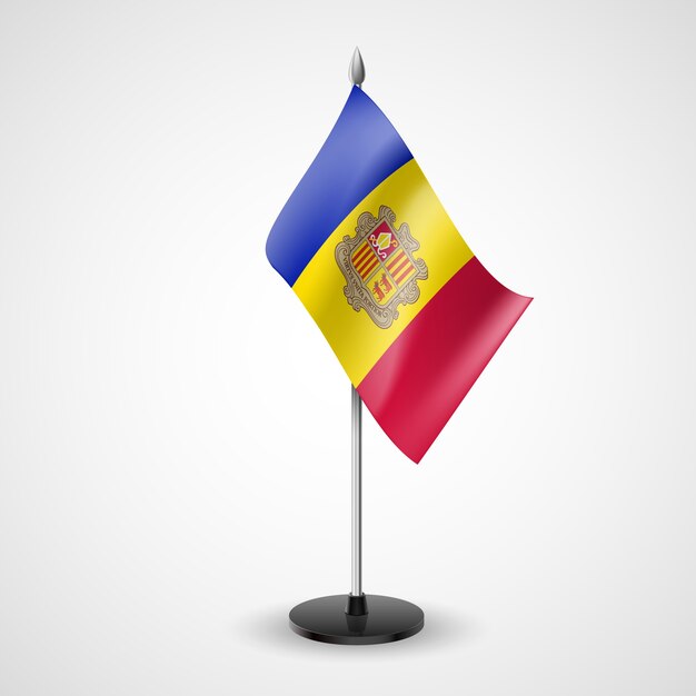 Bandera de mesa de la ilustración de Andorra