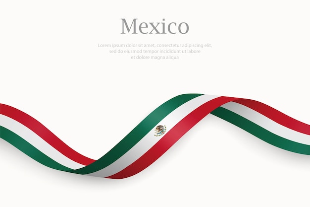 La bandera de México en la cinta de agitar