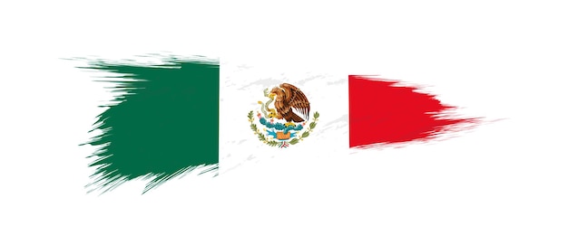 Bandera de México en trazo de pincel grunge