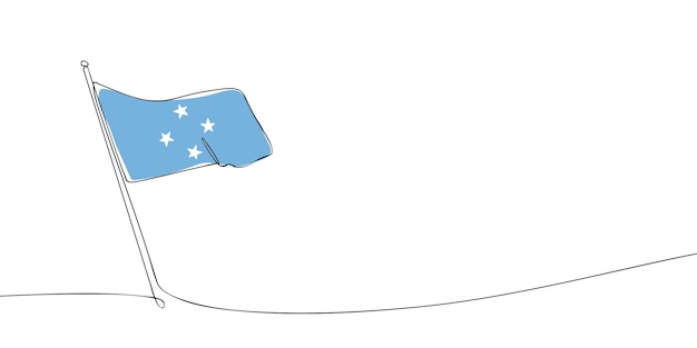 Bandera de Micronesia Arte de una línea