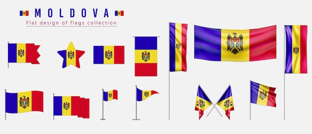 bandera de Moldavia diseño plano de la colección de banderas