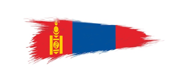 Vector bandera de mongolia en trazo de pincel grunge