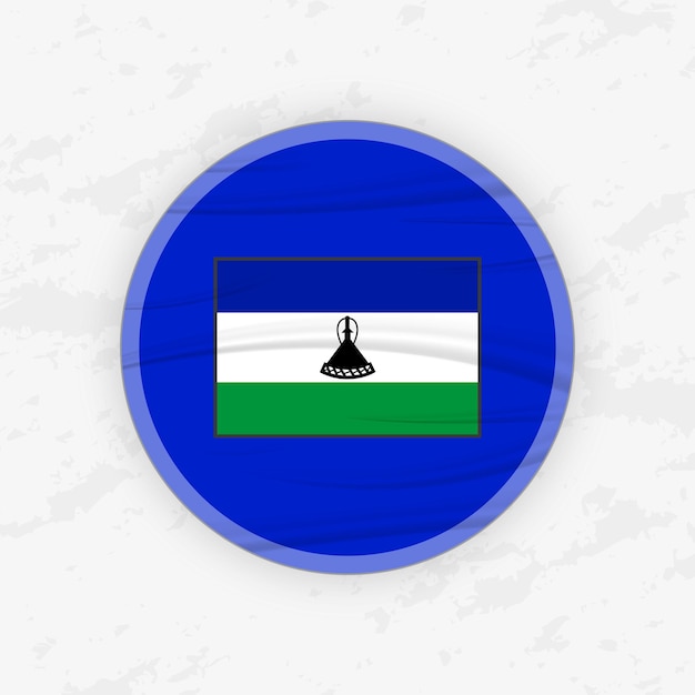 Bandera de Mosotho en un emblema circular Diseño abstracto Ilustración de pegatina redonda