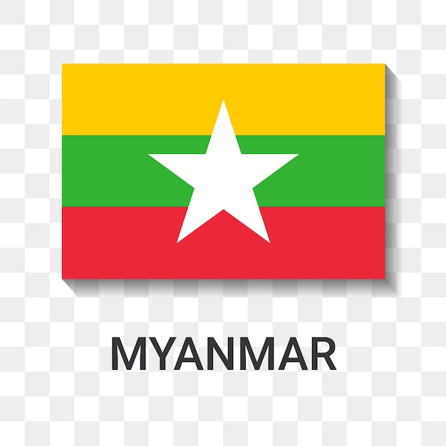 Bandera, de, myanmar, icono, vector, ilustración