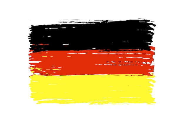 La bandera nacional de alemania está aislada contra una ilustración de vector de fondo blanco