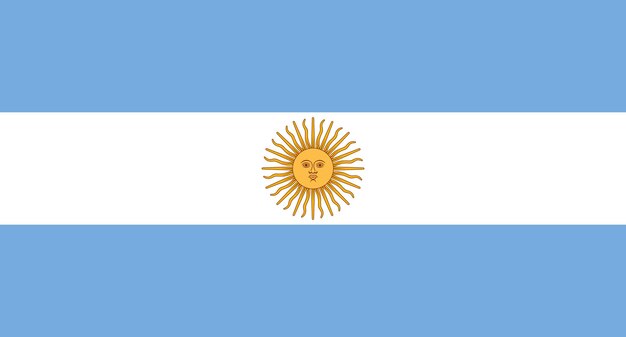 Bandera nacional de Argentina La bandera nacional oficial de Argentina Bandera de la República Argentina