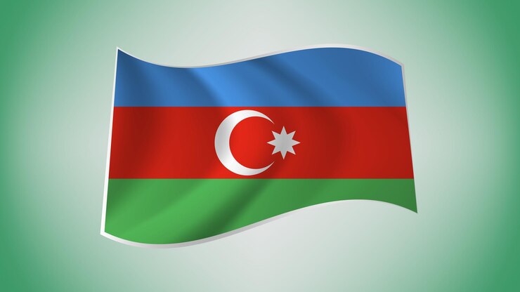 Vector bandera nacional de azerbaiyán ondeando bandera nacional de azerbaiyán ilustración de la bandera de azerbaiyán
