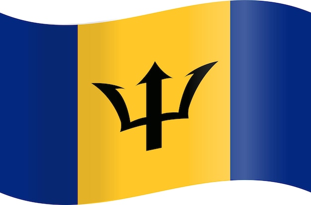 Bandera nacional de Barbados en vector