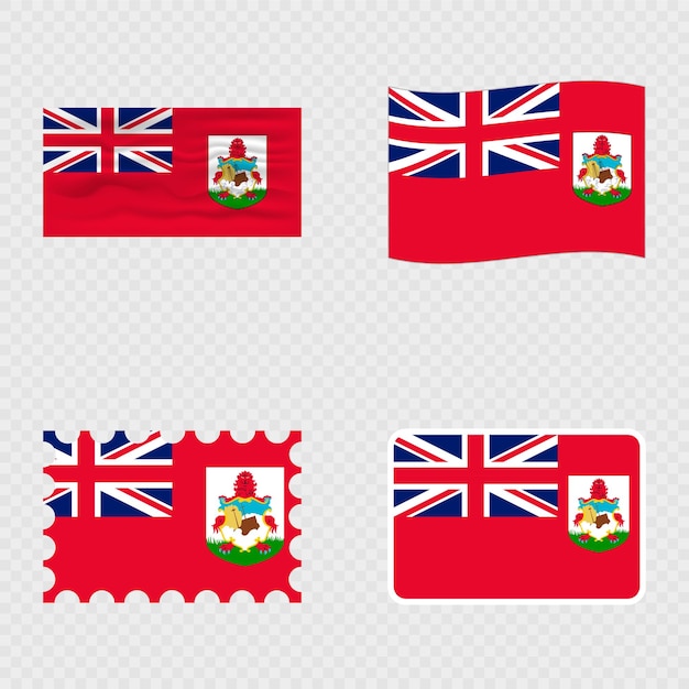 Bandera nacional de las Bermudas en cuatro estilos diferentes