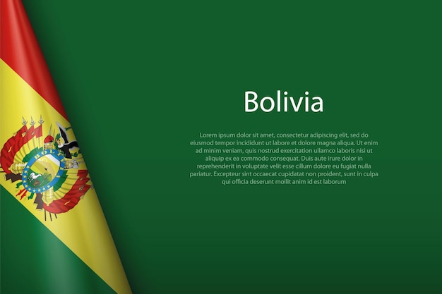 Bandera nacional de Bolivia aislada en el fondo con copyspace