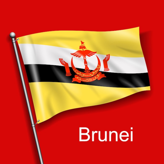 la bandera nacional de Bruni en Asia