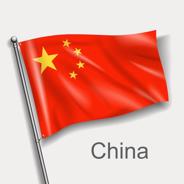 La bandera nacional de china en asia