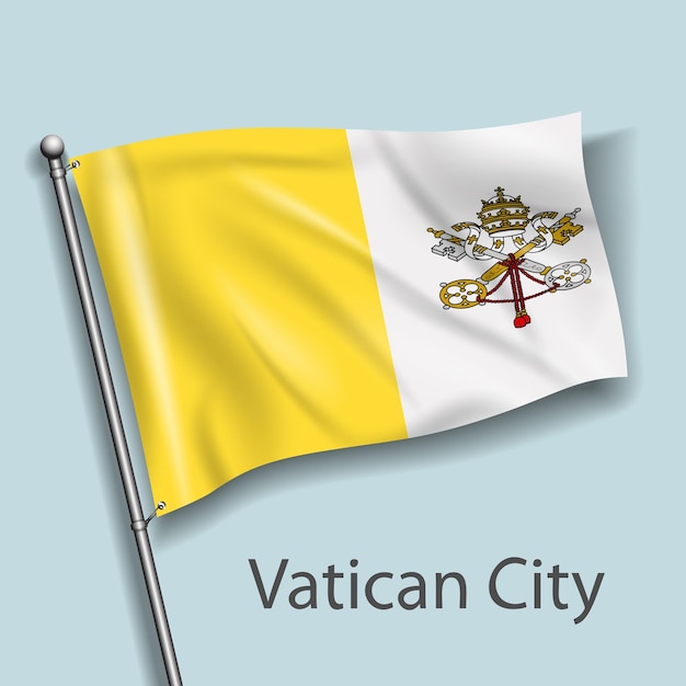 Vector la bandera nacional de la ciudad del vaticano en europa