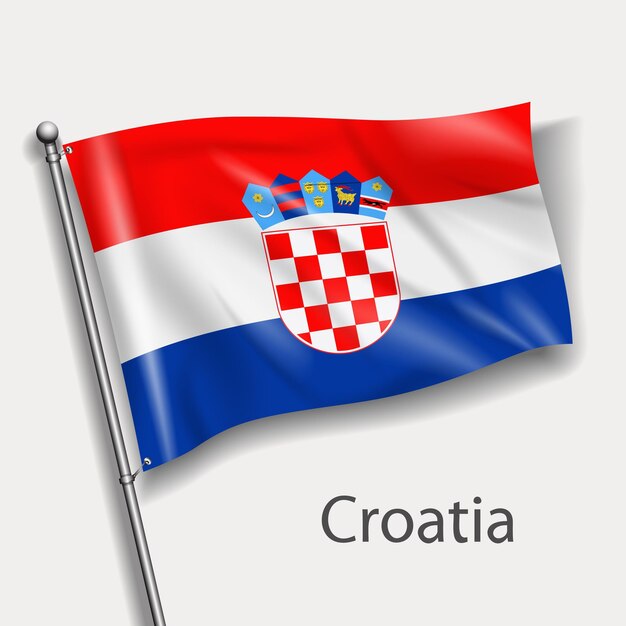Bandera nacional de Coratia en Europa
