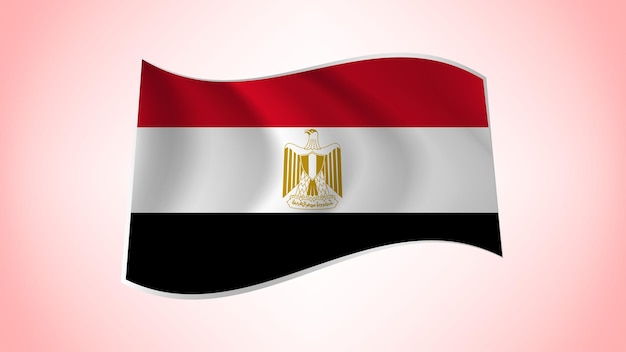Bandera nacional de Egipto ondeando la bandera nacional de Egipto Ilustración de la bandera de Egipto