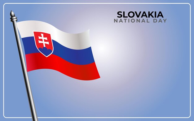 Bandera nacional de Eslovaquia aislada sobre fondo de color degradado