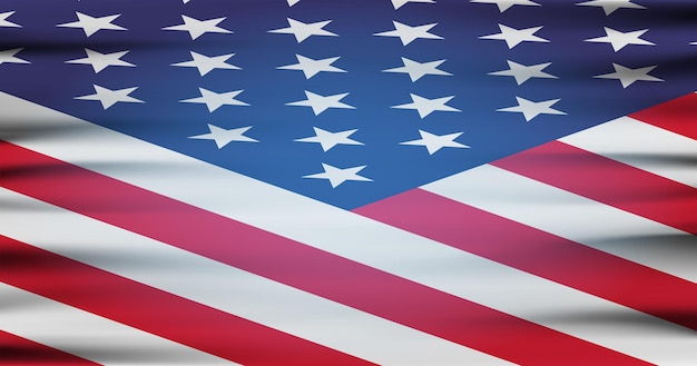 La bandera nacional de los estados unidos de américa. ilustración plana moderna. bandera estadounidense para el día de la independencia.