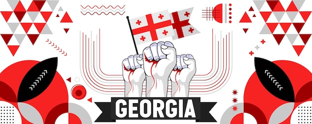 Bandera nacional de Georgia o del día de la independencia para la celebración del país Bandera de Georgia