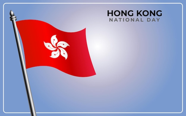 Bandera nacional de Hong Kong aislada sobre fondo de color degradado