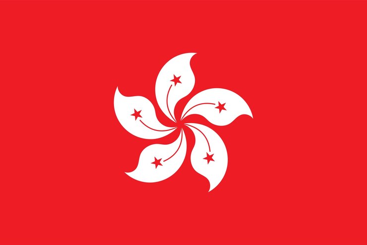 Vector la bandera nacional de hong kong ilustración vectorial con color y proporción oficiales
