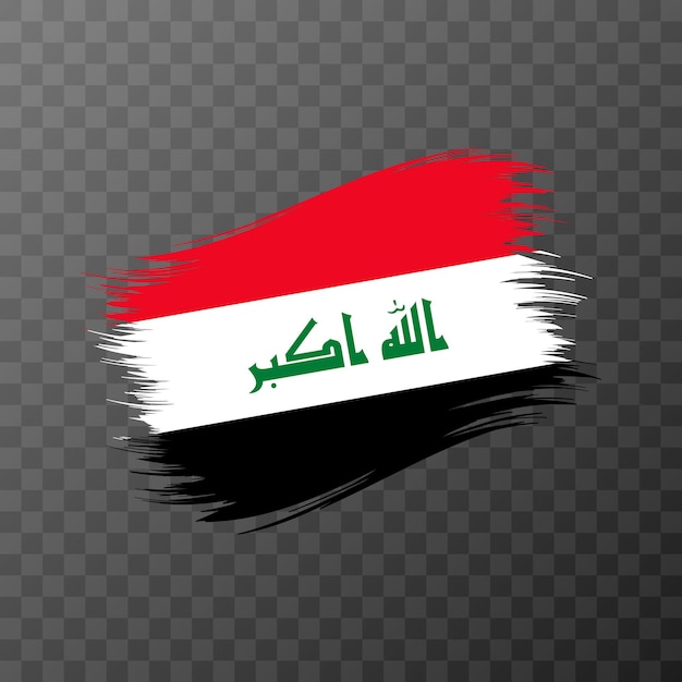 Vector bandera nacional de irak trazo de pincel grunge ilustración vectorial sobre fondo transparente
