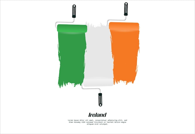 Bandera nacional de irlanda en estilo grunge