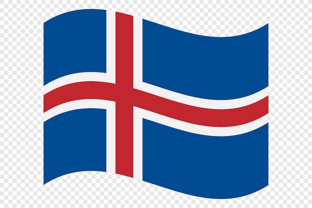 Bandera nacional de Islandia sobre un fondo transparente