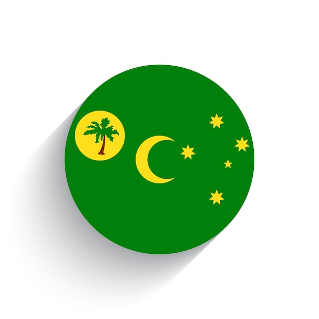 Bandera nacional de las Islas Cocos Keeling ilustración vectorial del icono aislada sobre fondo blanco