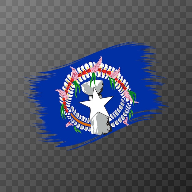 Bandera nacional de las Islas Marianas del Norte Trazo de pincel grunge Ilustración vectorial sobre fondo transparente