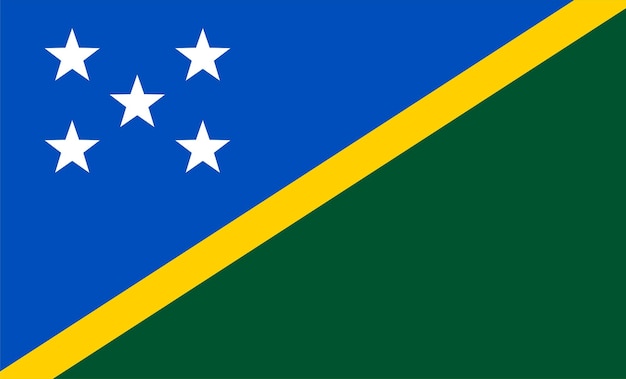 Bandera Nacional de Islas Salomón con colores oficiales